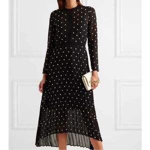 Maje Black and White Long Sleeve Dress